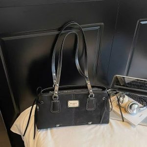 Túi Tote Công Sở Da Lộn Mix Da Lì - Form Rộng Thanh Lịch