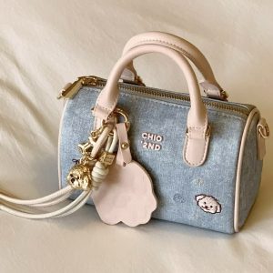 Túi Trống Mini Denim Chio'2nd - Thêu Họa Tiết Cún Con